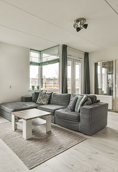 Elegant Green Roman Shades and Drapery in San Diego