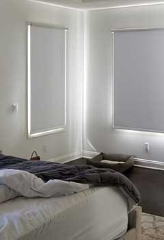 Flat Roller Shades Installation, La Presa Bedroom